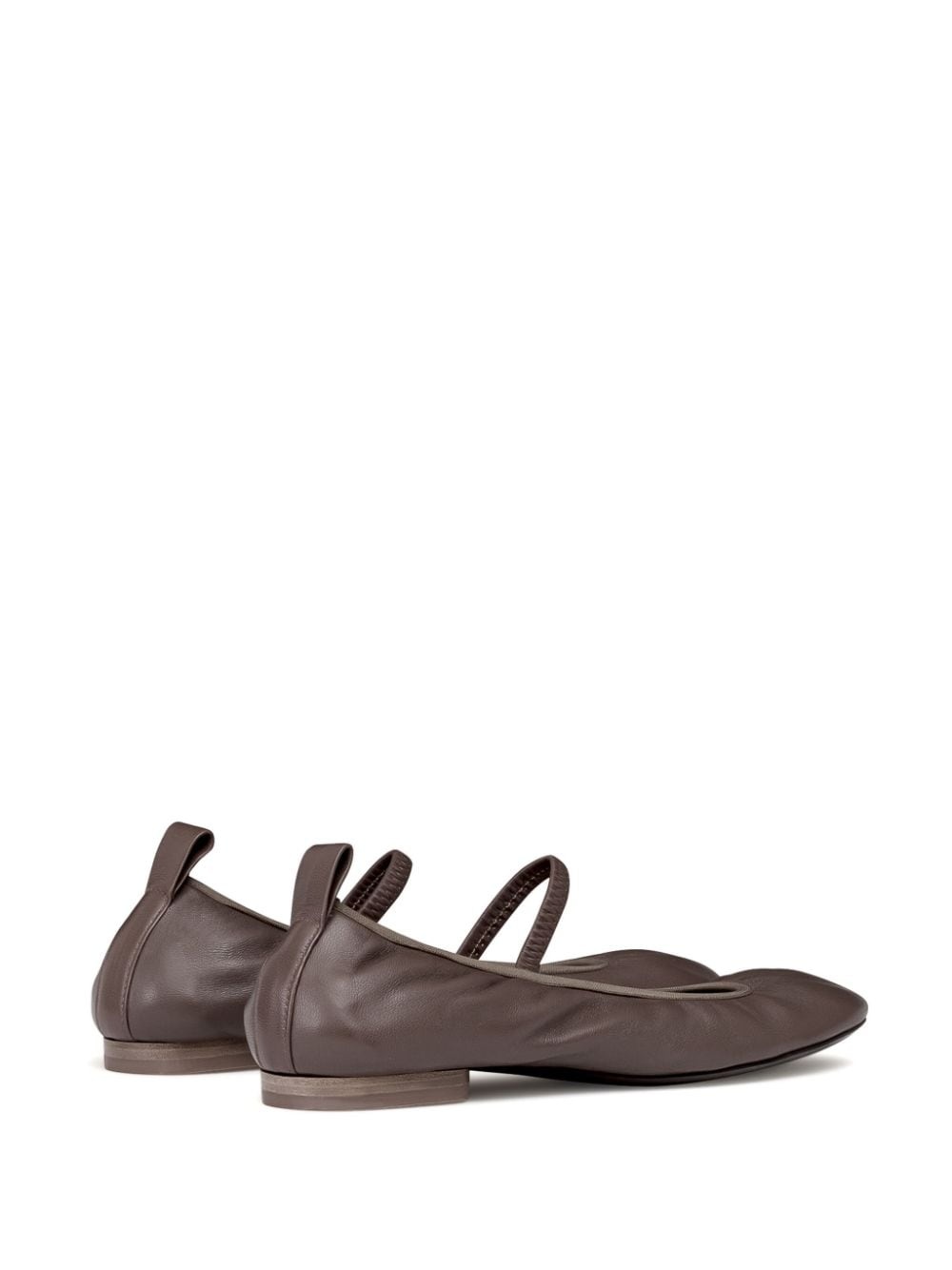 square-toe leather ballerina shoes - 3