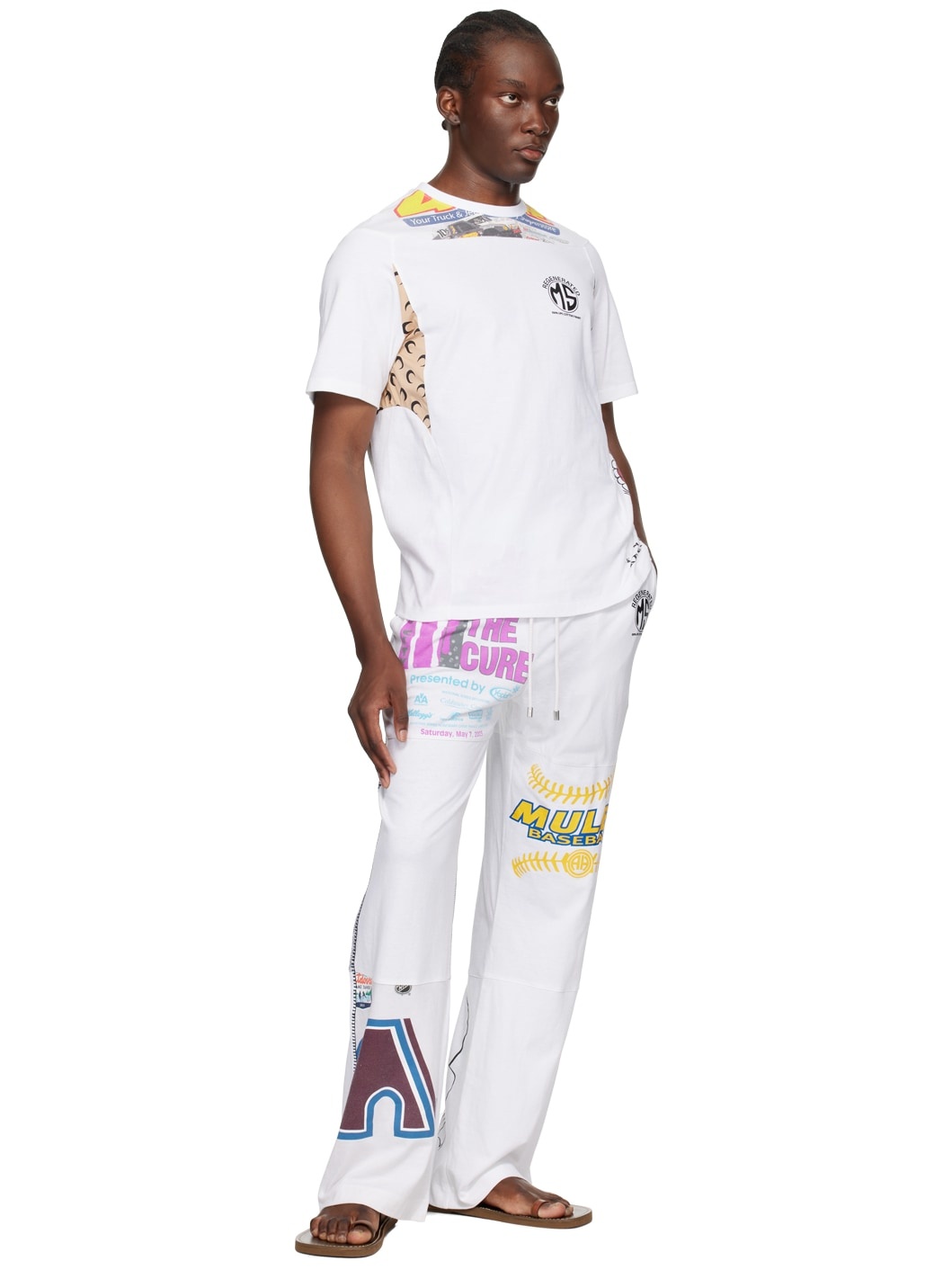 White Regenerated Graphic Sweatpants - 4