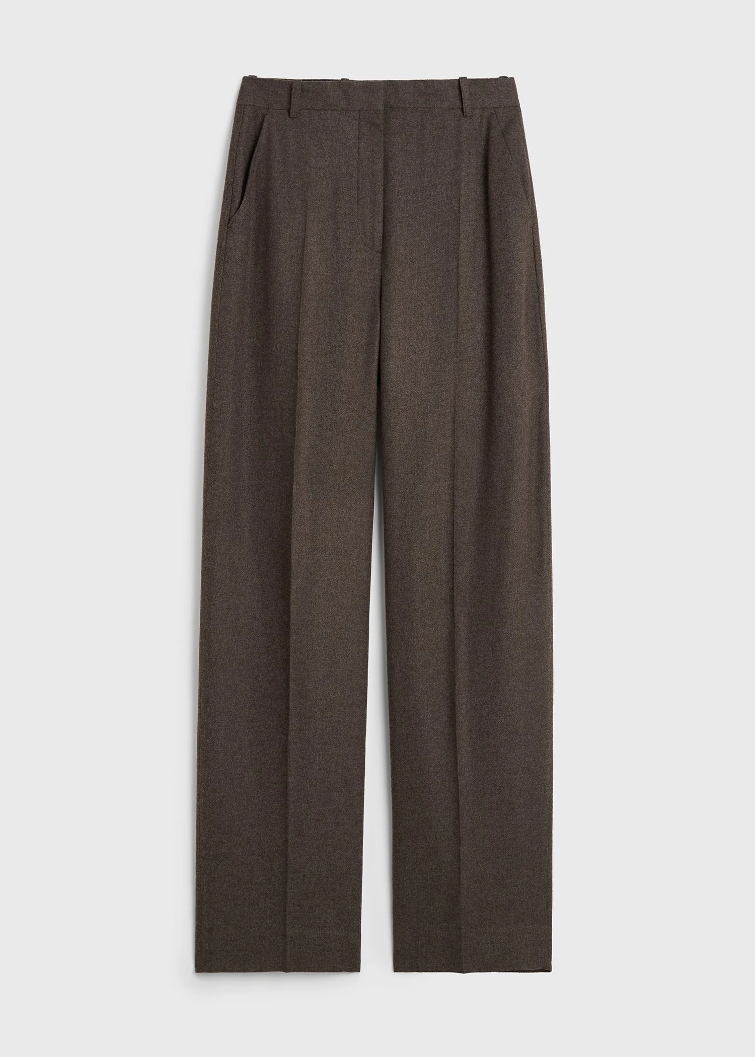 High-waist flannel trousers taupe - 1