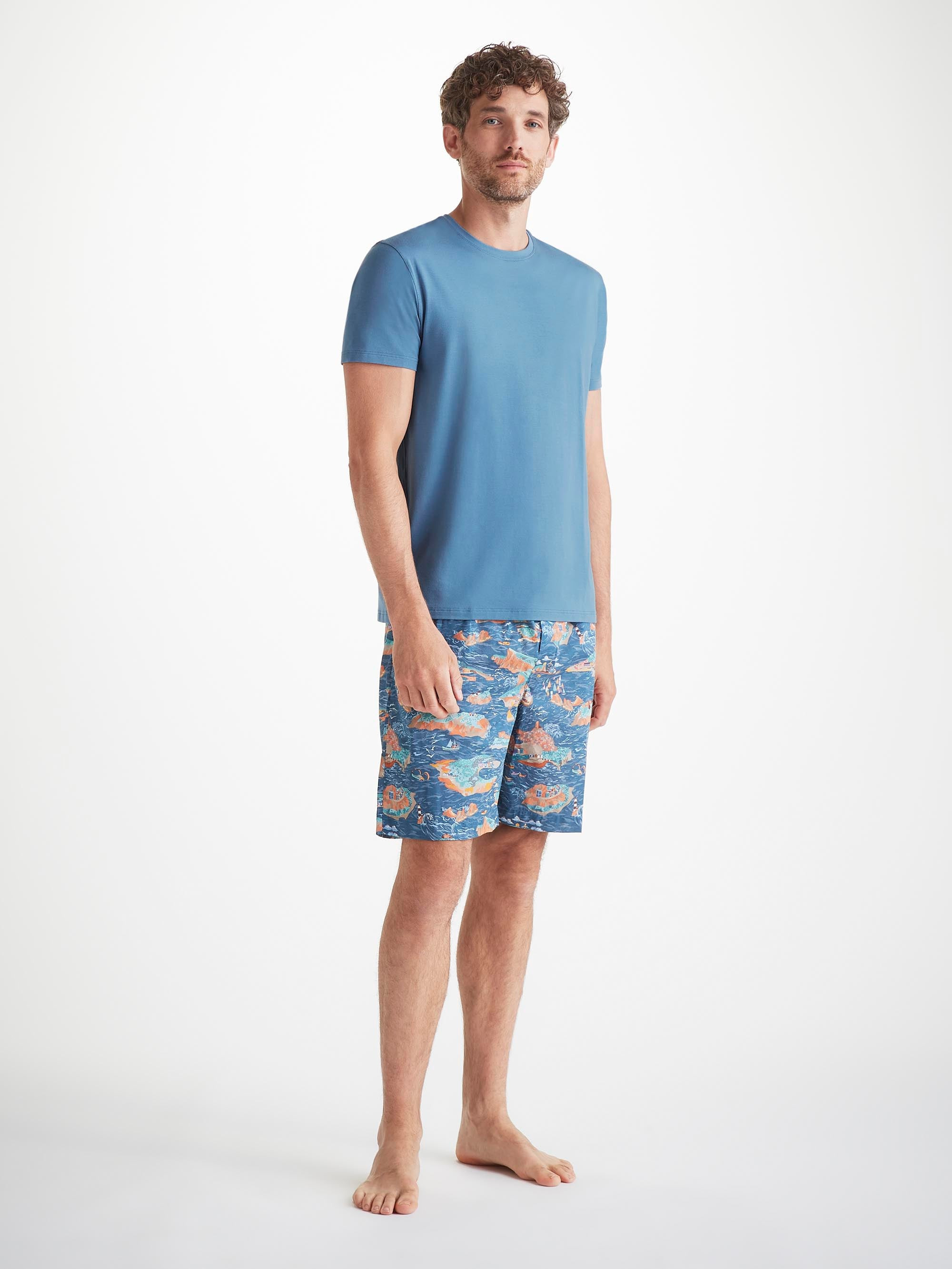 Men's T-Shirt Basel Micro Modal Stretch Steel Blue - 3