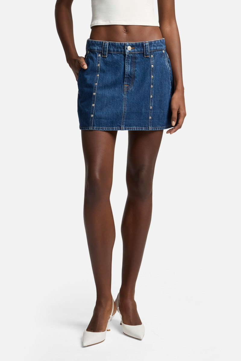 MANKIND Milly Studded Mini Skirt in Le Blue 3
