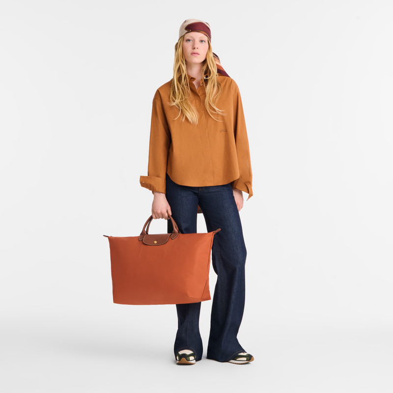 Longchamp Le Pliage Original L Travel bag Brick - Recycled canvas outlook