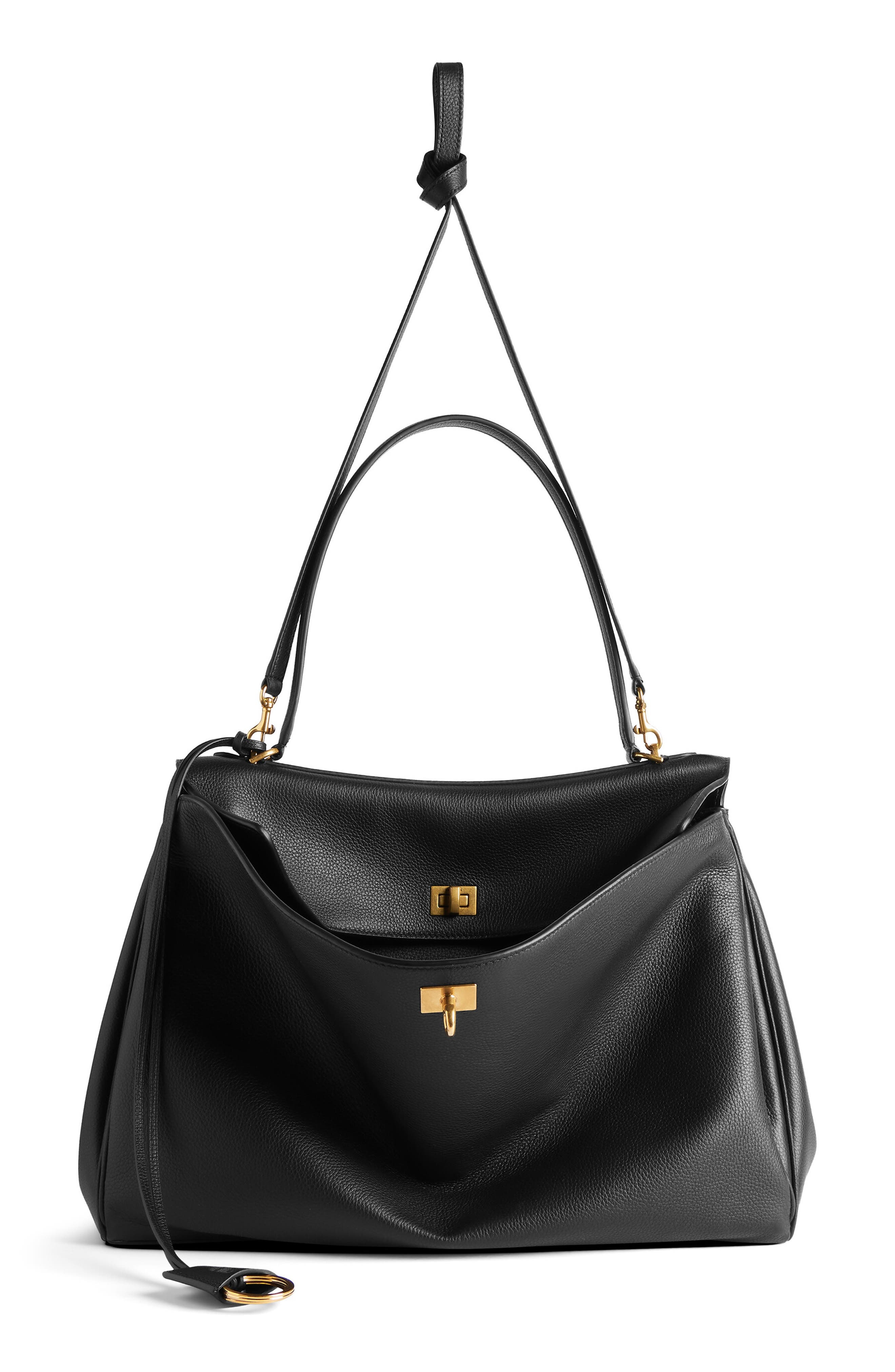 Balenciaga Large Rodeo Leather Shoulder Bag in 1000 Black at Nordstrom - 2