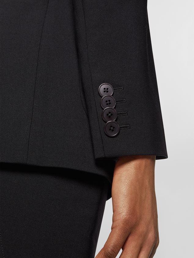 CREPE DOUBLE WOOL JACKET WITH LAPEL COLLAR - 4
