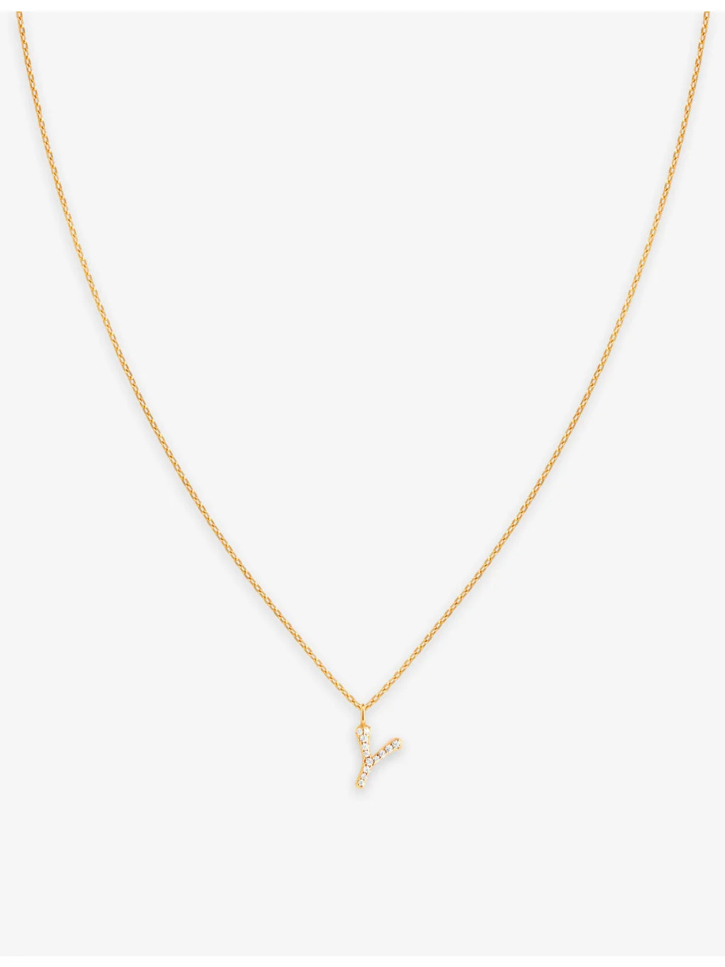 Initial Y 18ct yellow gold-plated sterling-silver and cubic zirconia pendant necklace - 1