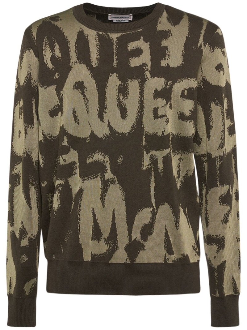 All over logo wool blend sweater - 1