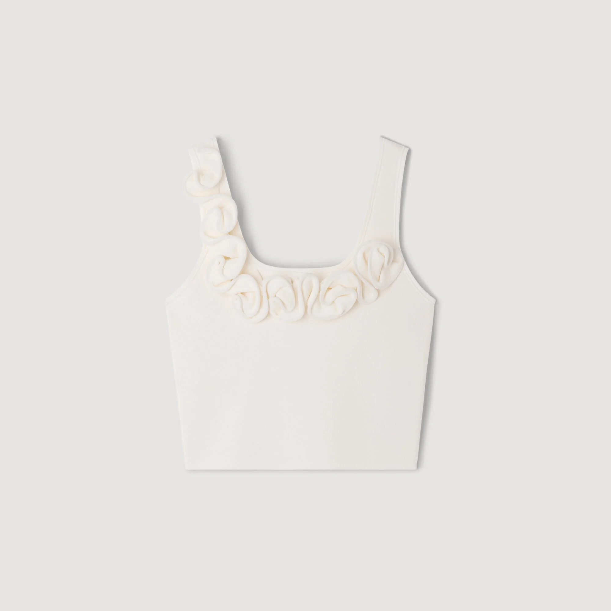 FLORAL KNIT CROP TOP - 1