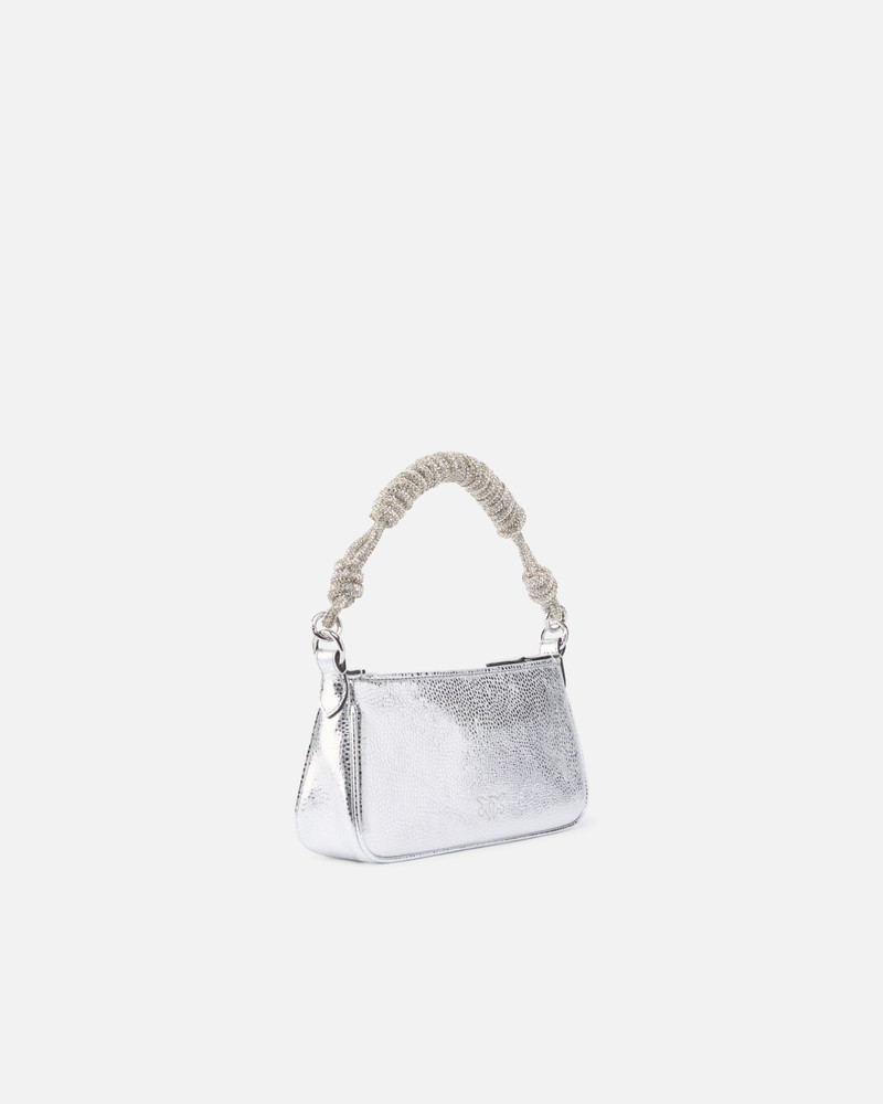 PINKO HALF MOON BAGUETTE MINI C LAMINATED TUMBLED LEATHER outlook