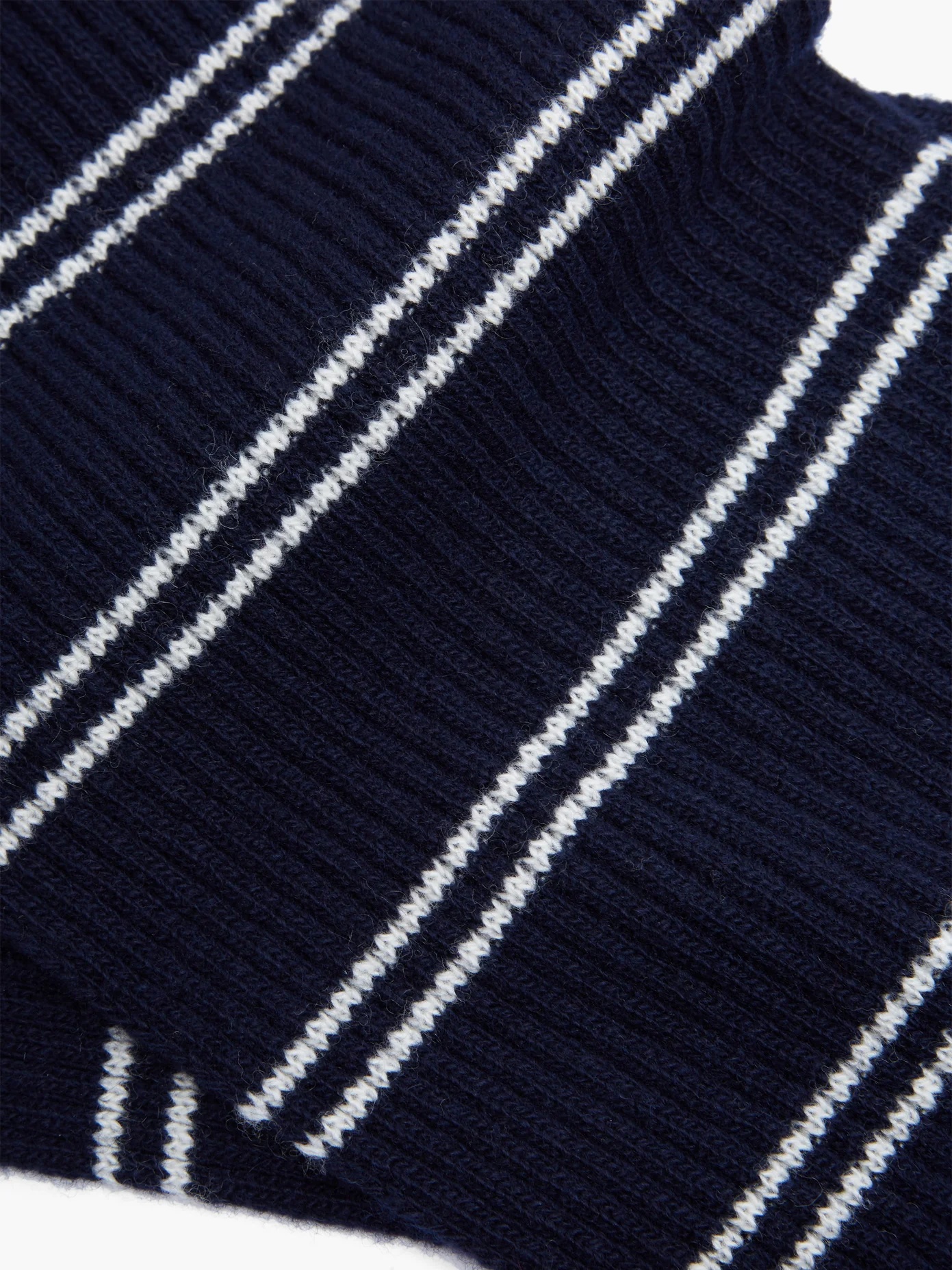 Logo-label striped wool-blend scarf - 3