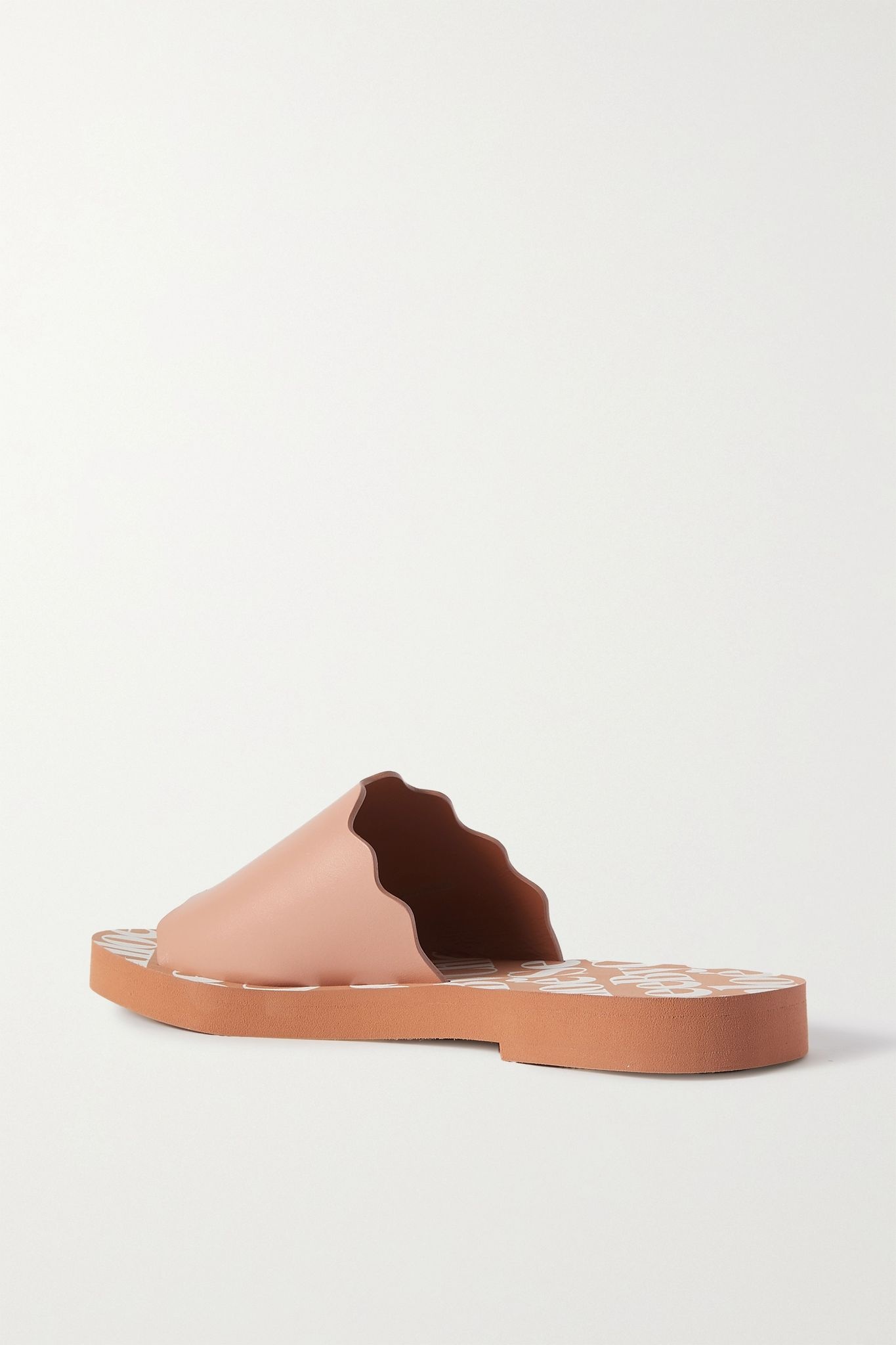 Scalloped leather slides - 3