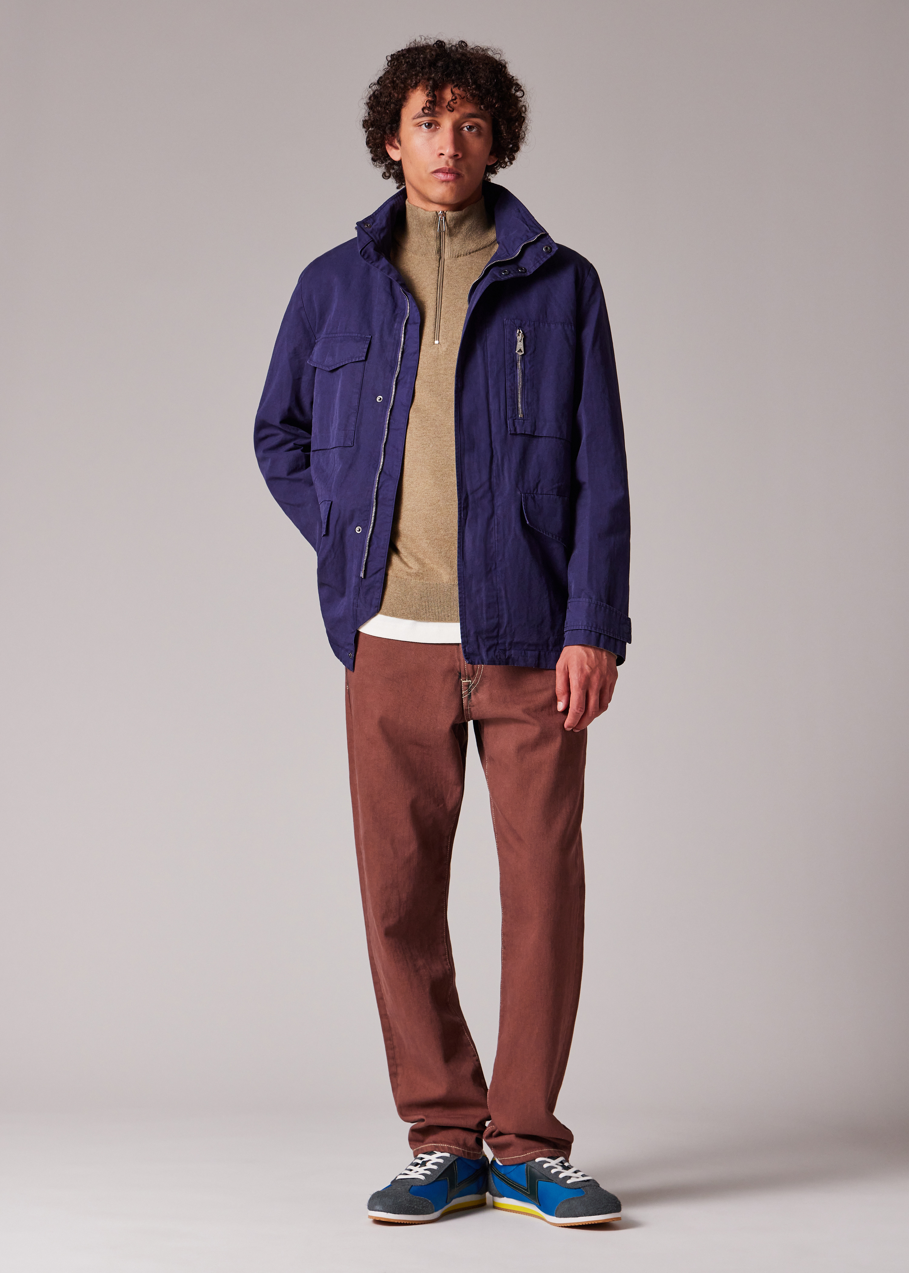 Navy Garment-Dye Cotton-Linen Field Jacket - 14