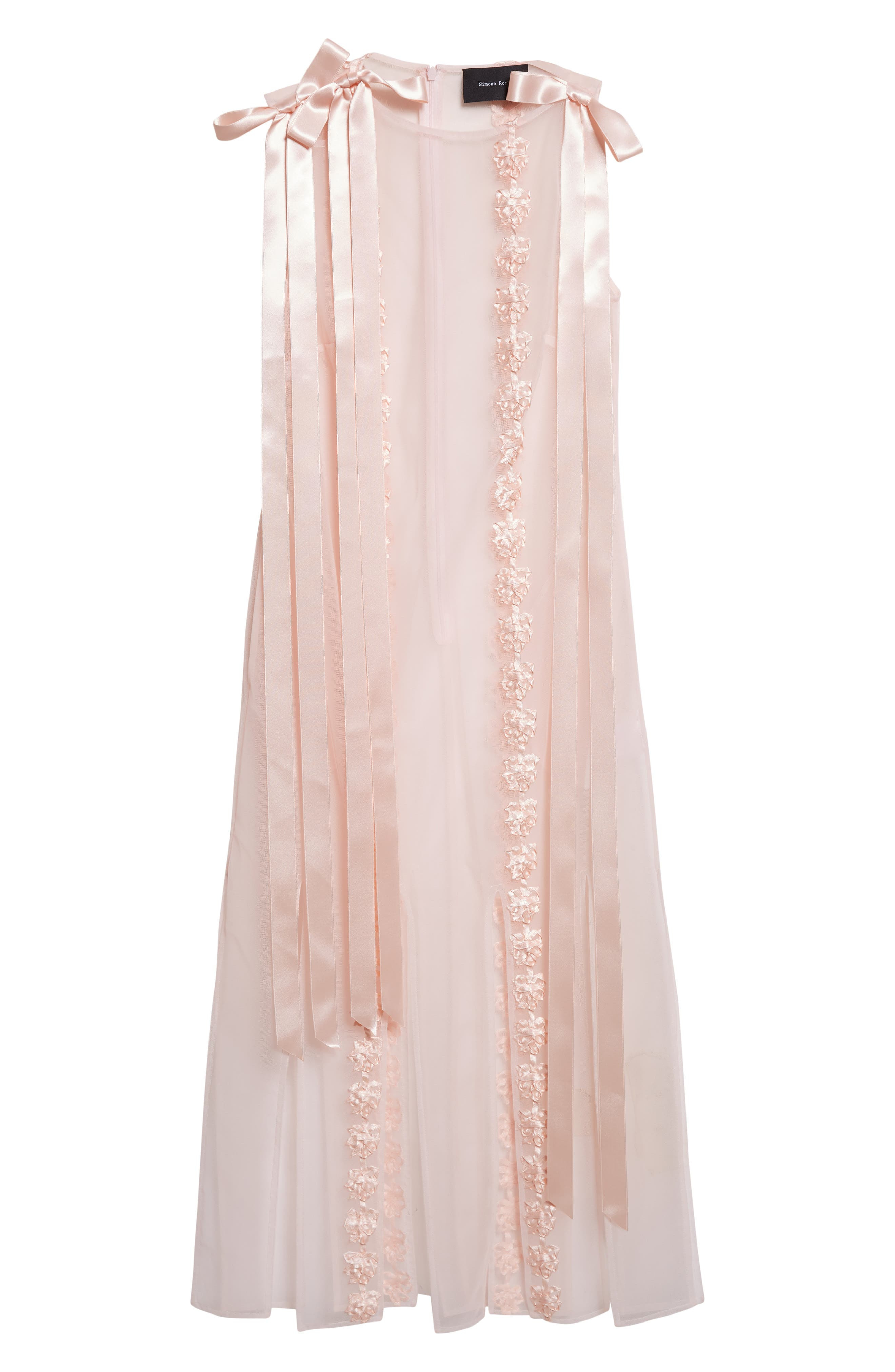 Simone Rocha Ribbon Daisy Chain Multi Slit Midi Dress in Pale Pink at Nordstrom - 5