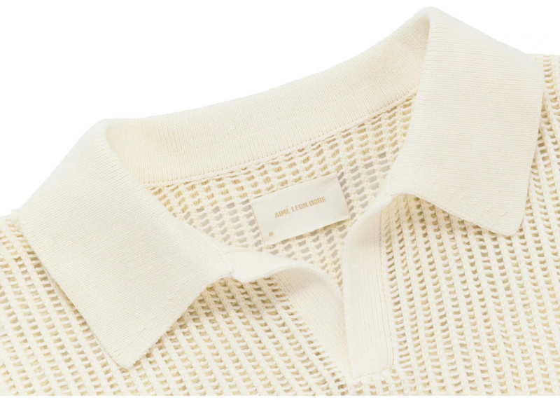 AIMÉ LEON DORE Aime Leon Dore Mesh Knit Polo (SS23) White outlook