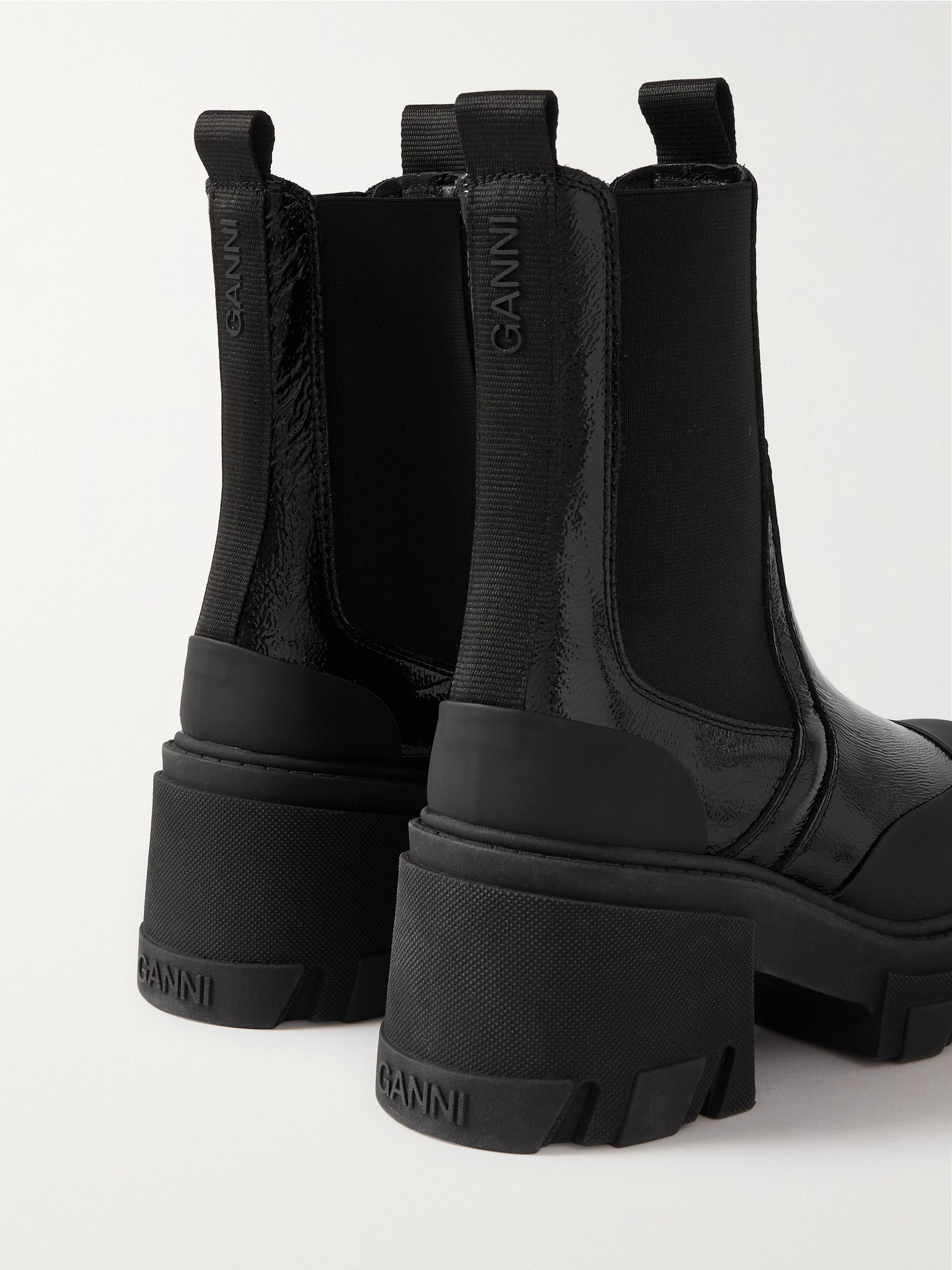 Patent-leather platform Chelsea boots Black - 3
