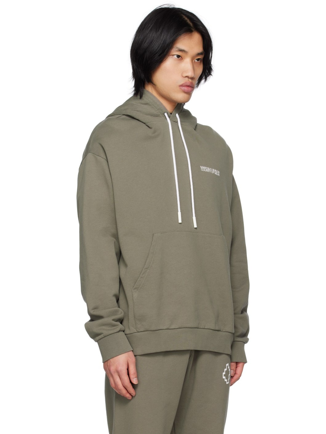 Khaki Tempera Cross Over Hoodie - 2