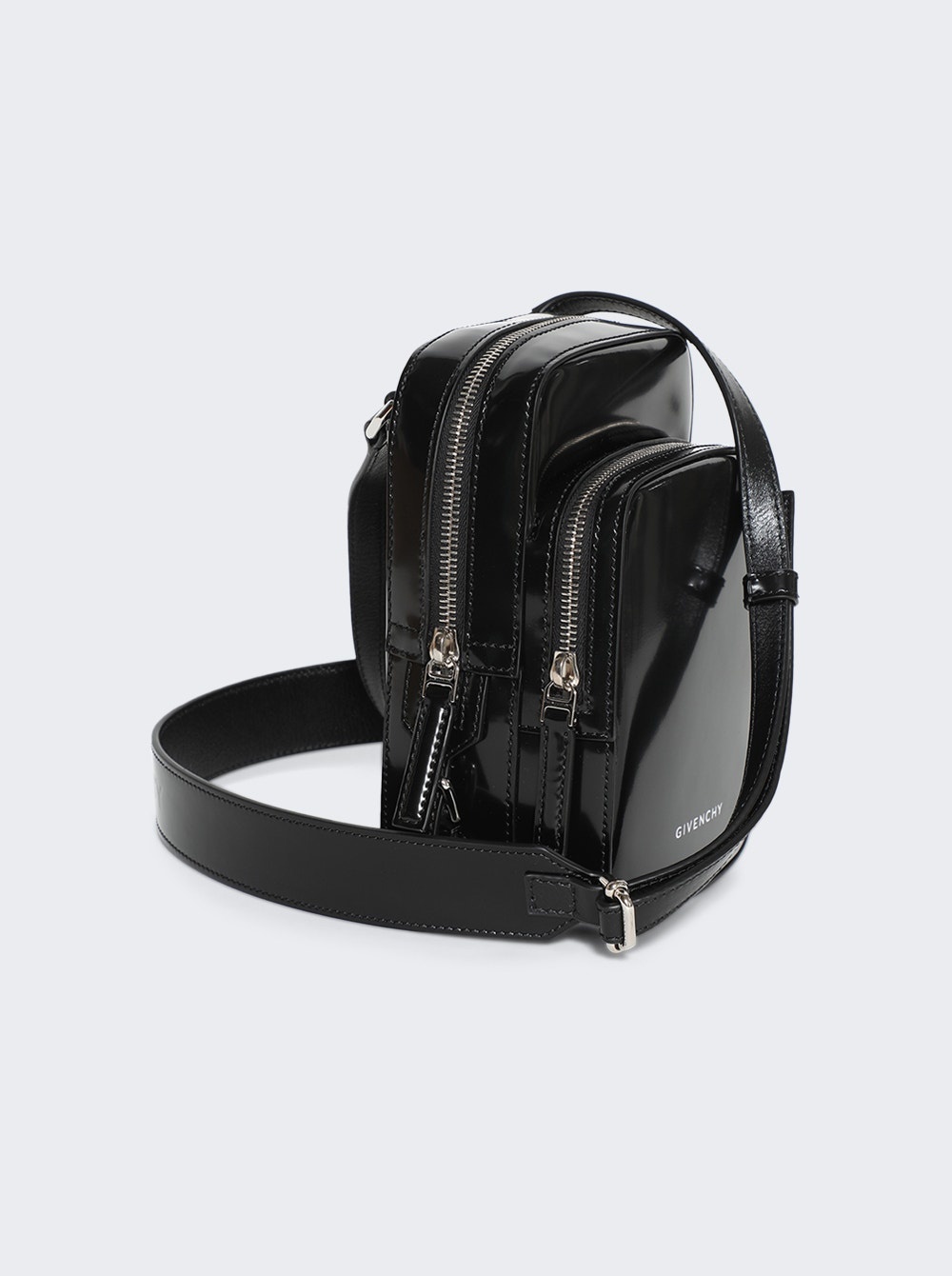 Small Pandora Camera Bag In Shiny Leather Black - 4