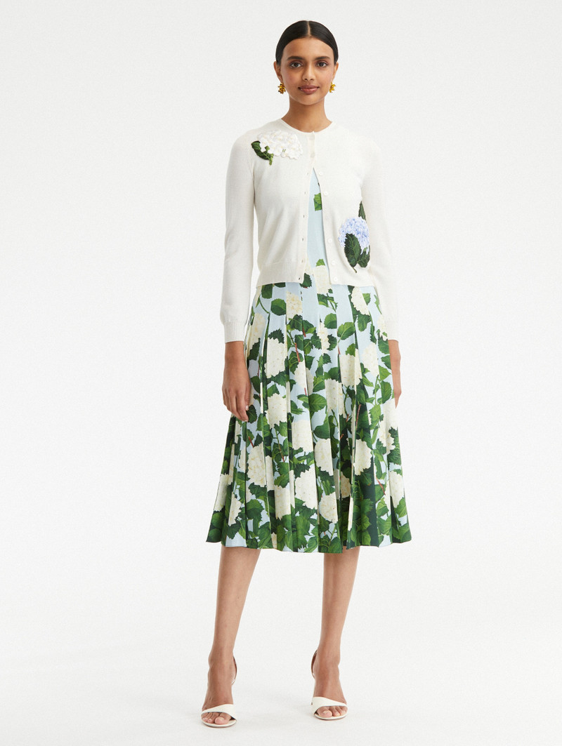 Oscar de la Renta HYDRANGEA THREADWORK CARDIGAN outlook