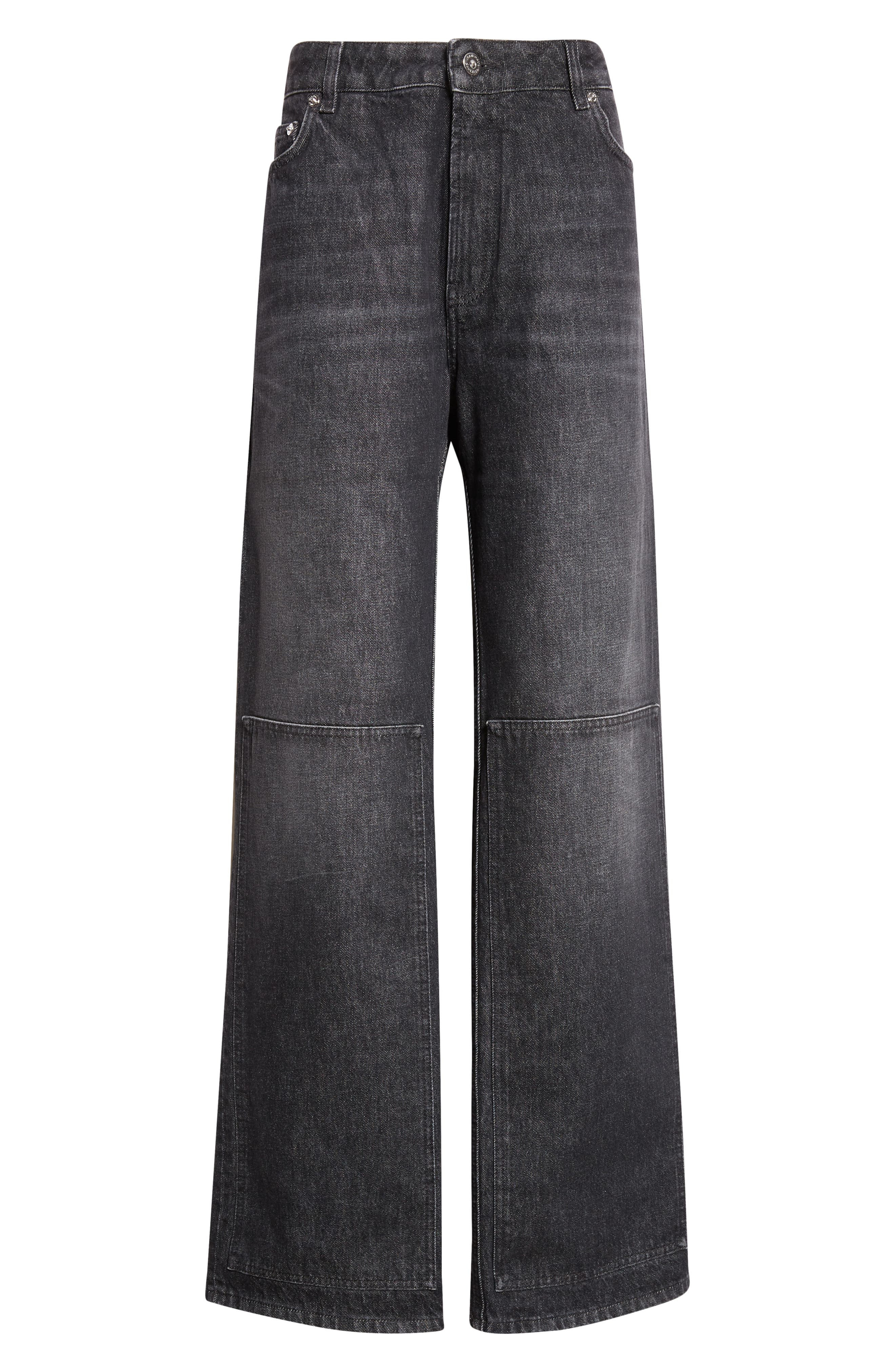 Jean Paul Gaultier Cutout Wide Leg Jeans in Vintage Black at Nordstrom - 6