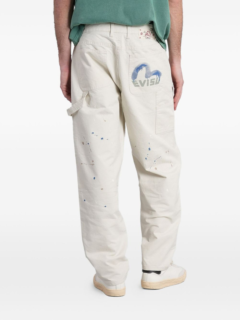 paint-splatter Seagull-print trousers 4