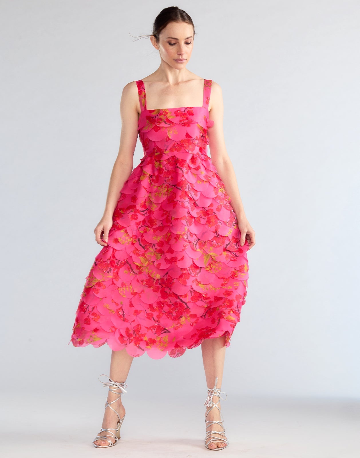 Scalloped Petal Midi Dress - 4