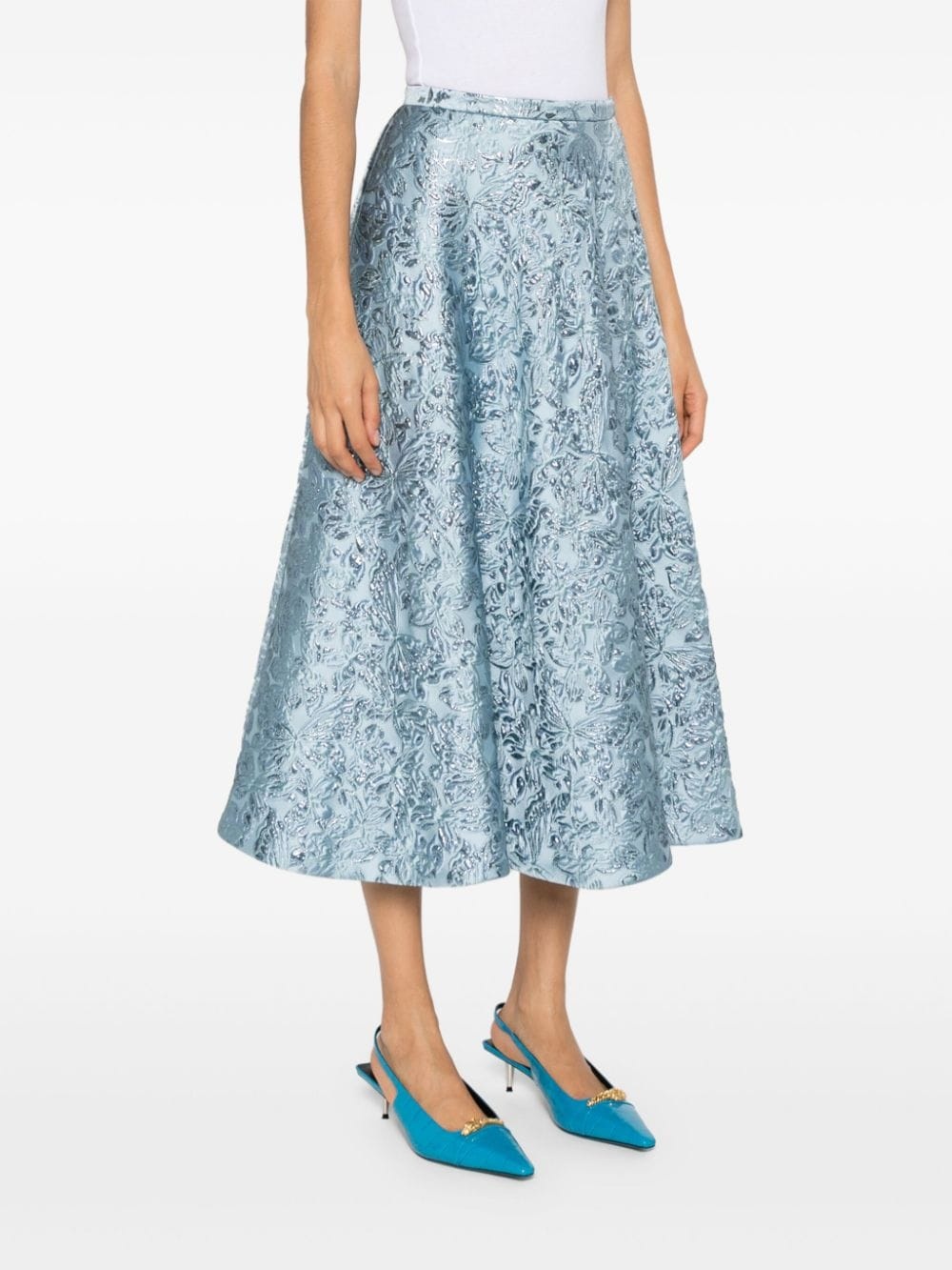 jacquard-pattern midi skirt - 3