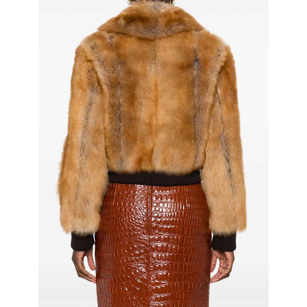 Saint Laurent Brown Jackets - Faux Fur & Shearling Jackets Women - 4