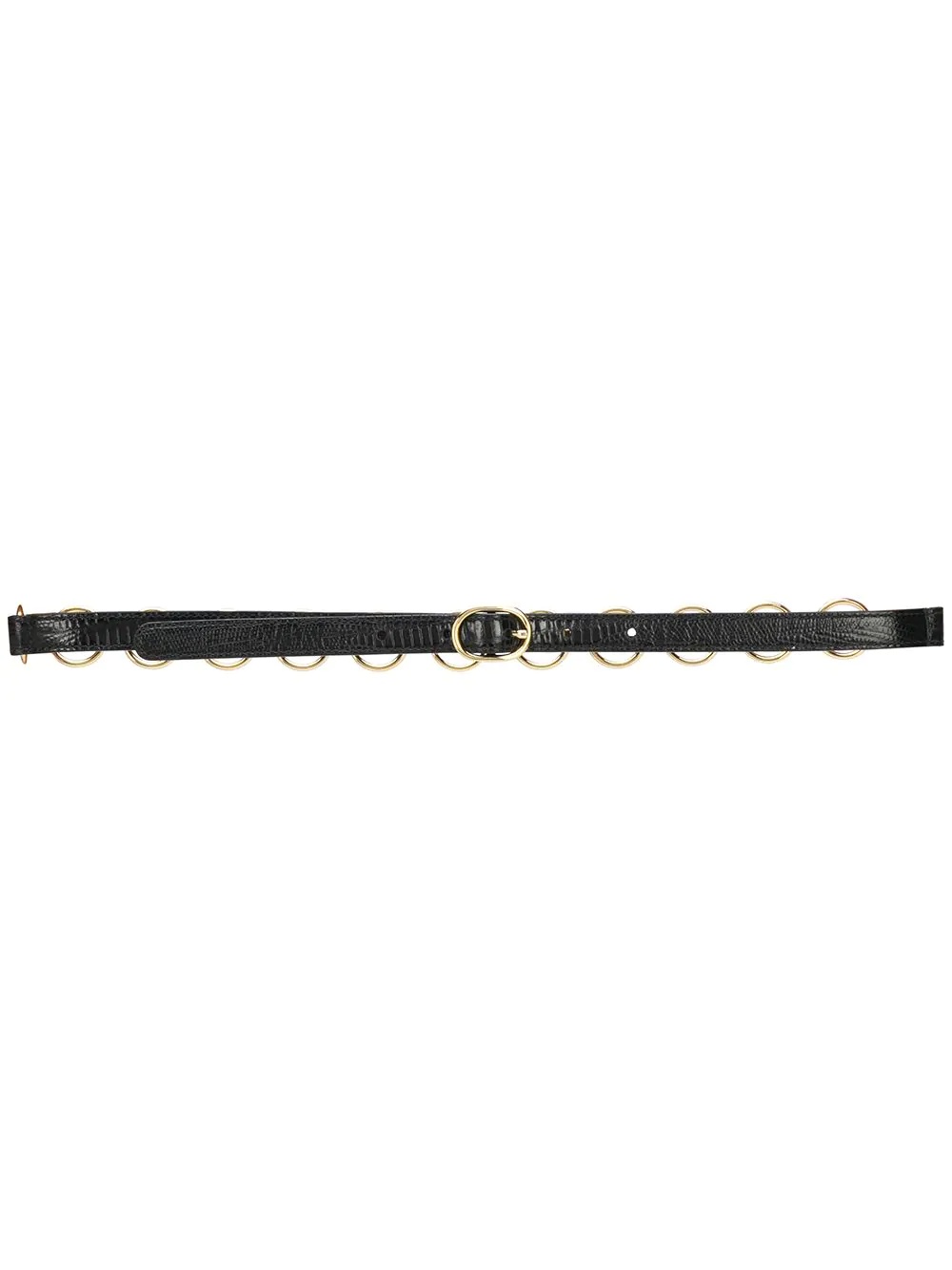 chain detail leather belt  - 1