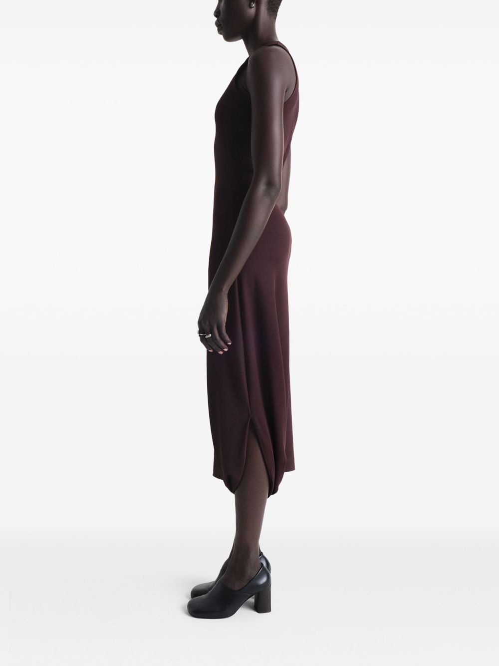 twisted-hem midi dress - 4