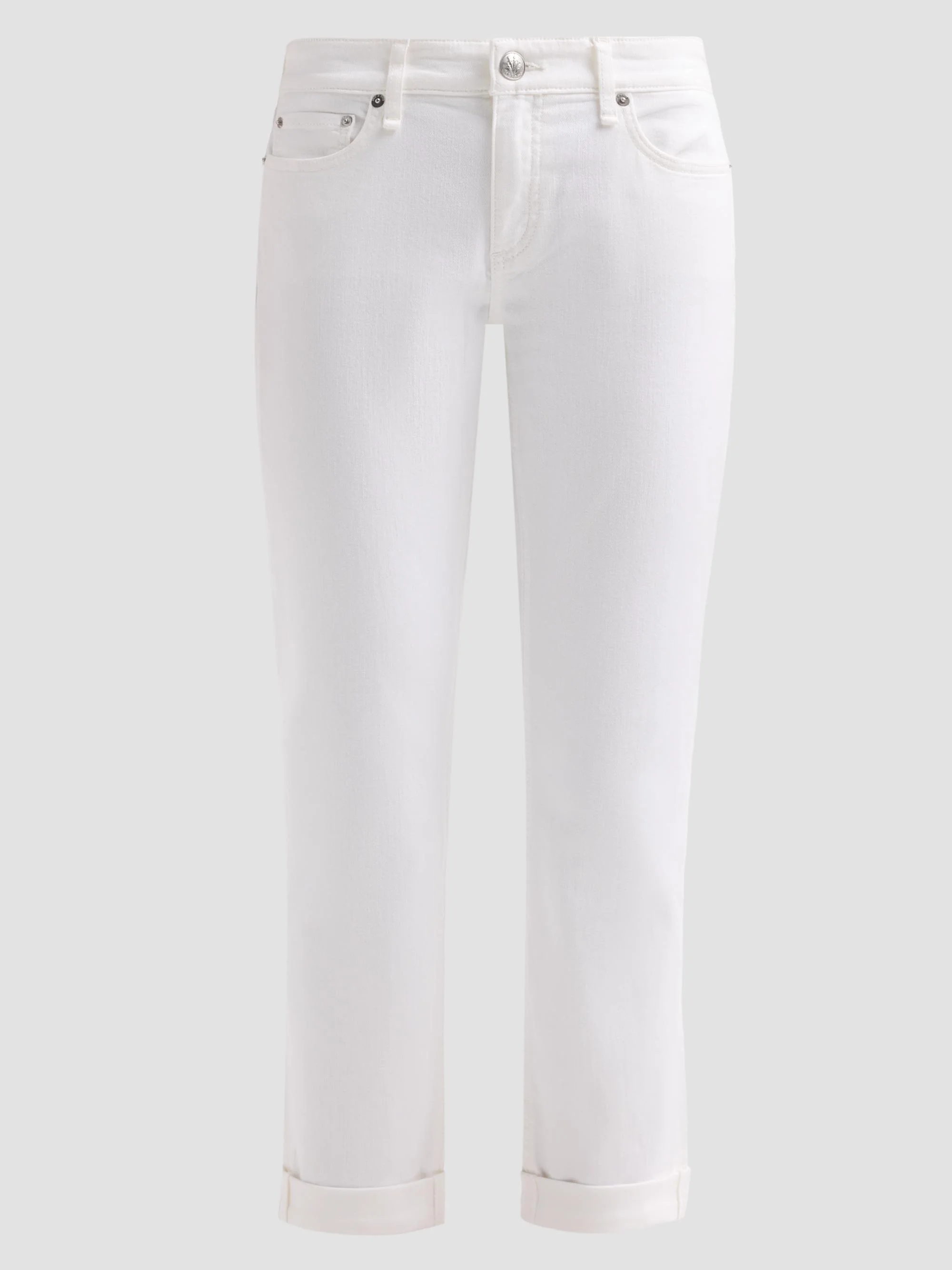 Women's Dre Low-Rise Slim Boyfriend Jeans - Optic White - 1