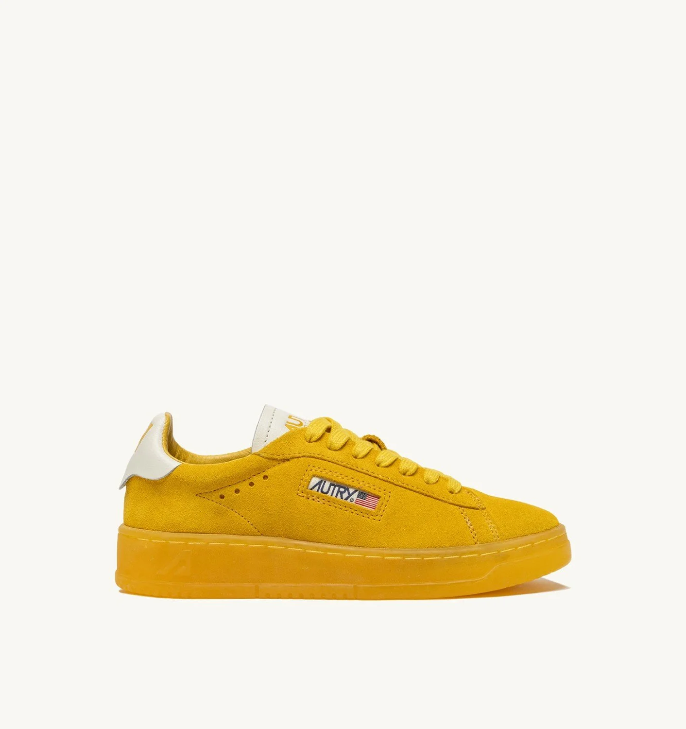 DALLAS LOW SNEAKERS IN MARSHMALLOW AND YELLOW SUEDE - 1