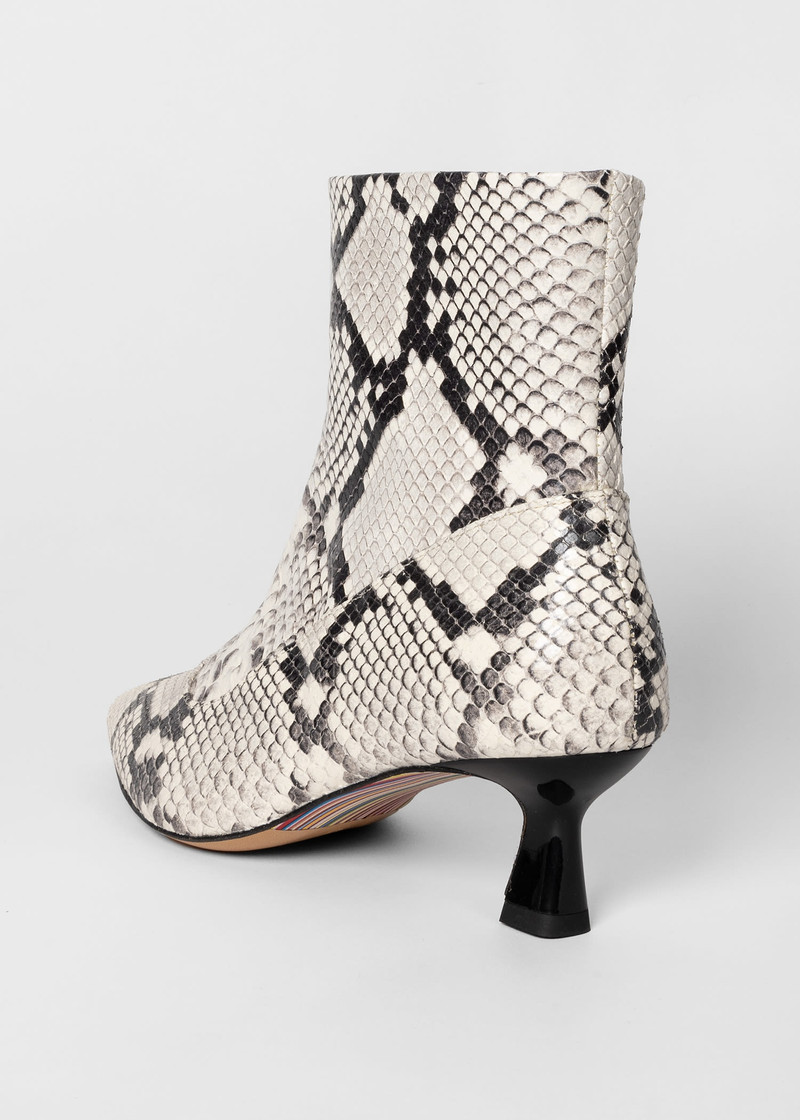 Cream Snake Print 'Sarita' Boots 4