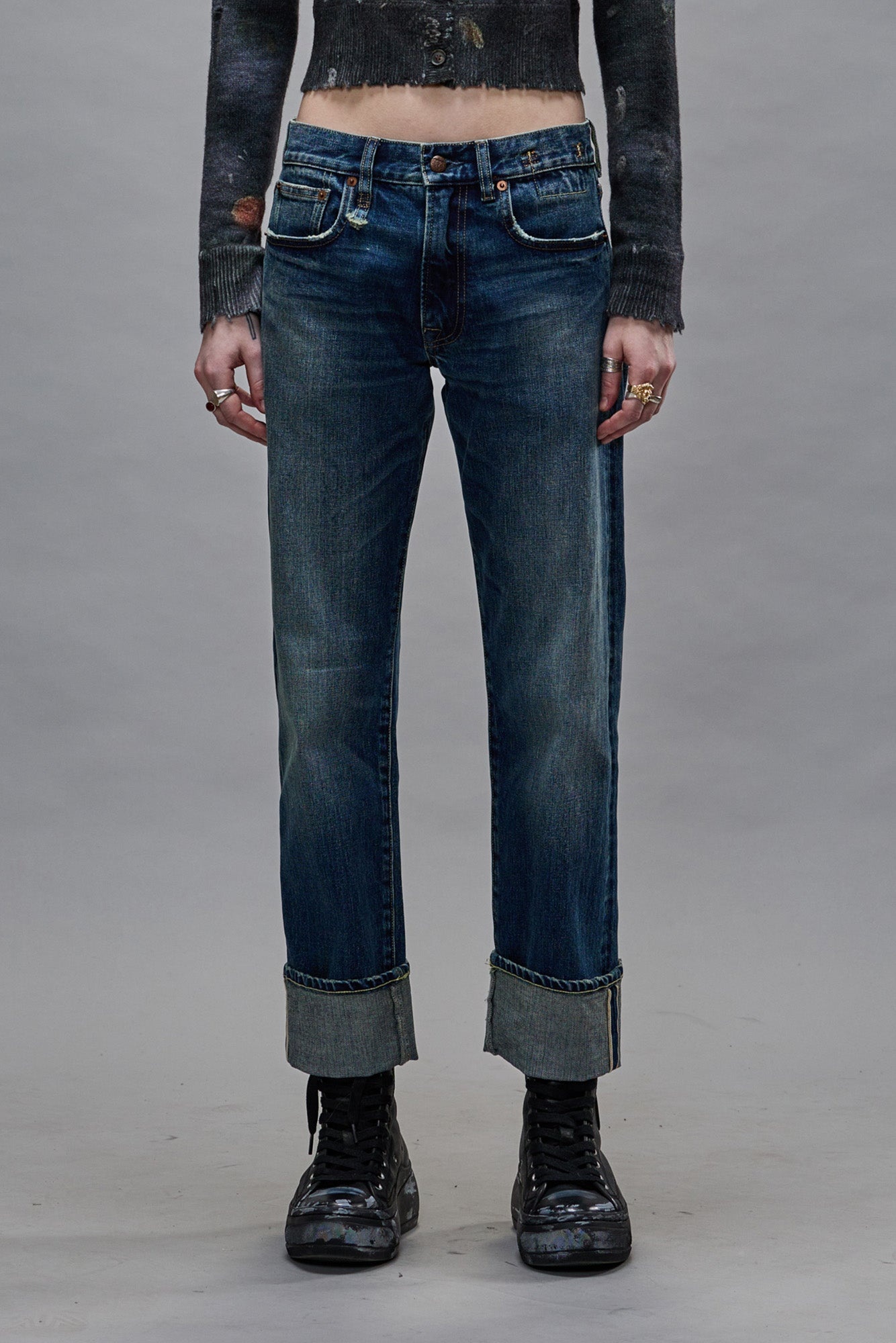 CUFFED ROMEO JEAN - CASLON SELVEDGE BLUE - 3