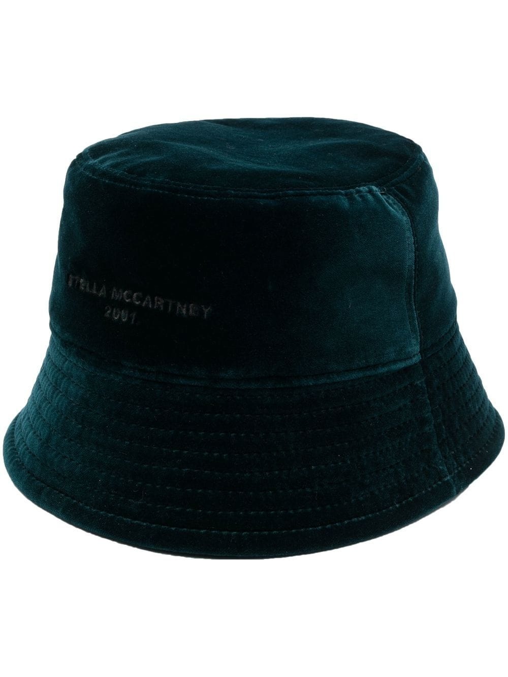 embroidered-logo reversible velvet bucket hat - 1