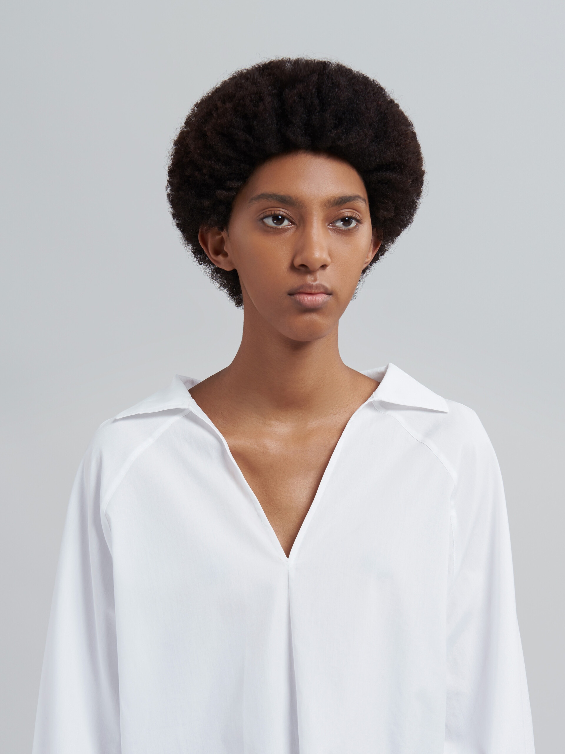 WHITE COTTON POPLIN BLOUSE - 4