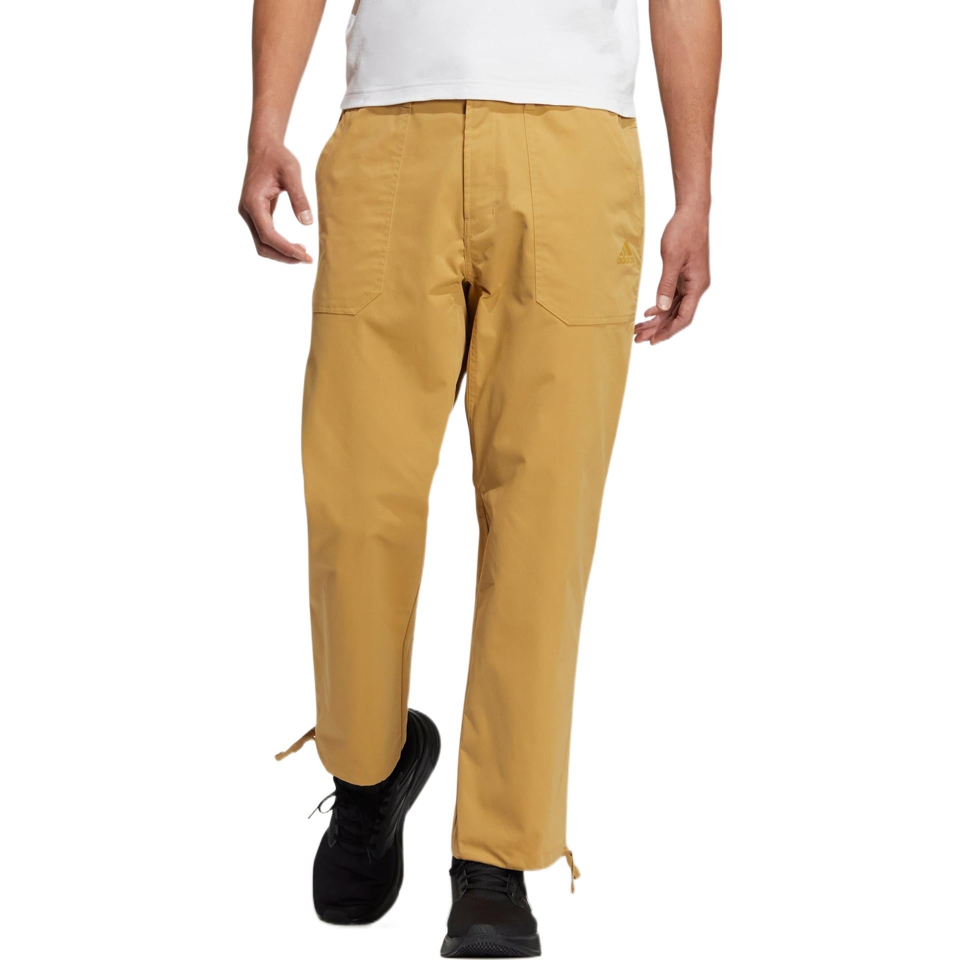 adidas Solid Color Straight Sports Pants Men's Gold Color HP1386 - 2