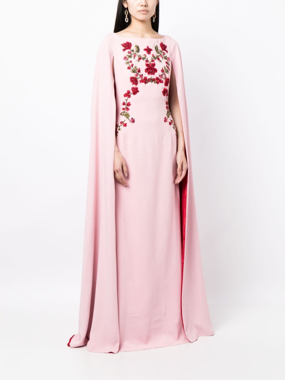 Vittoria embroidered cape gown - 2
