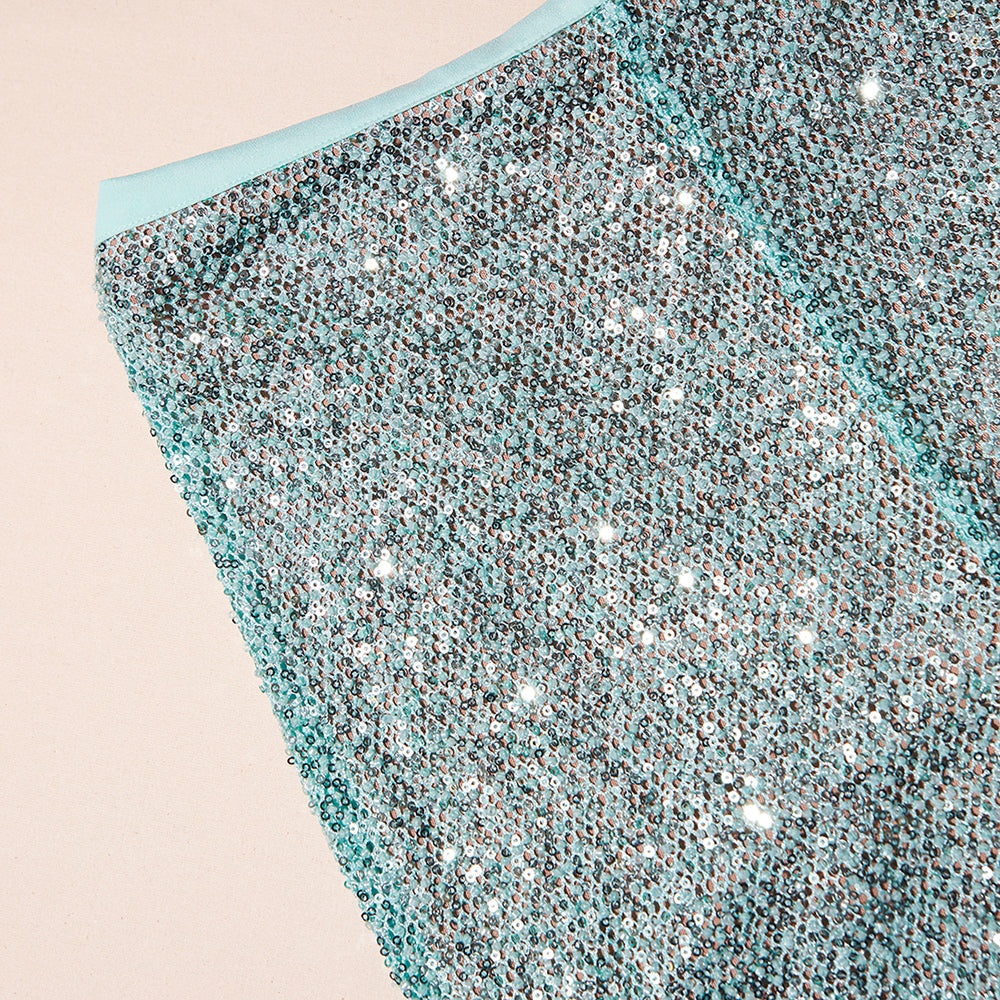 Blue Beaded Fishnet Trousers - 4