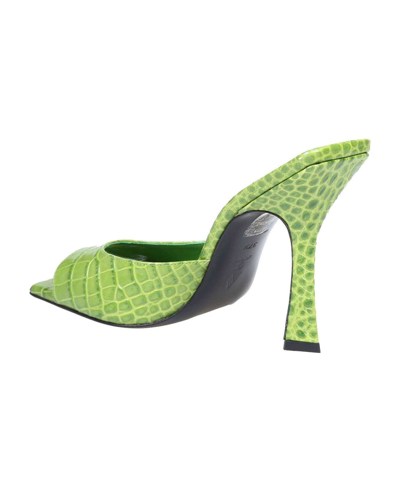 Mule Anais In Green Leather - 4