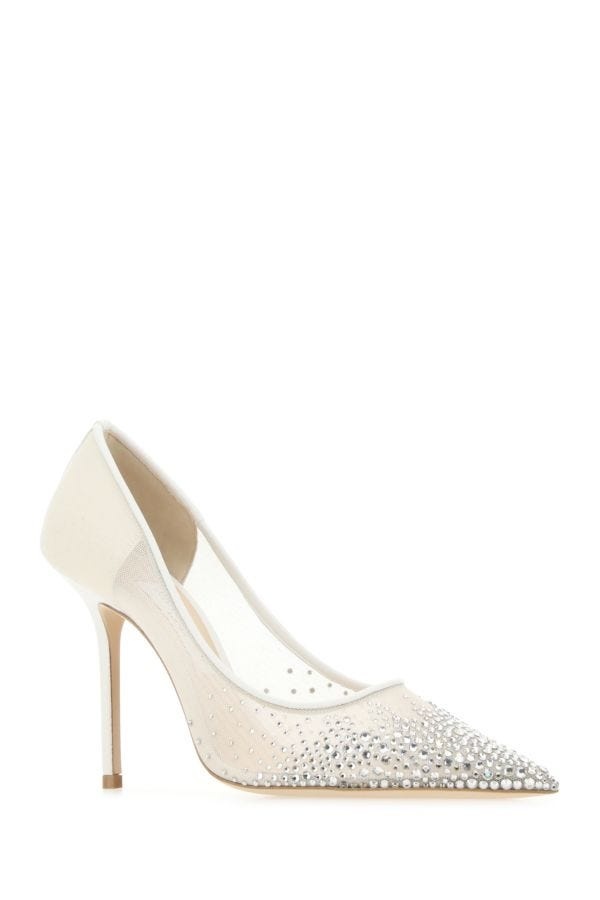 Jimmy Choo Woman Embellished Mesh Love 100 Pumps - 2