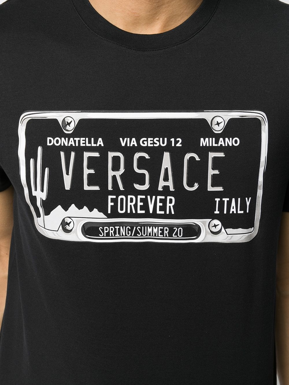 registration plate print T-shirt - 5