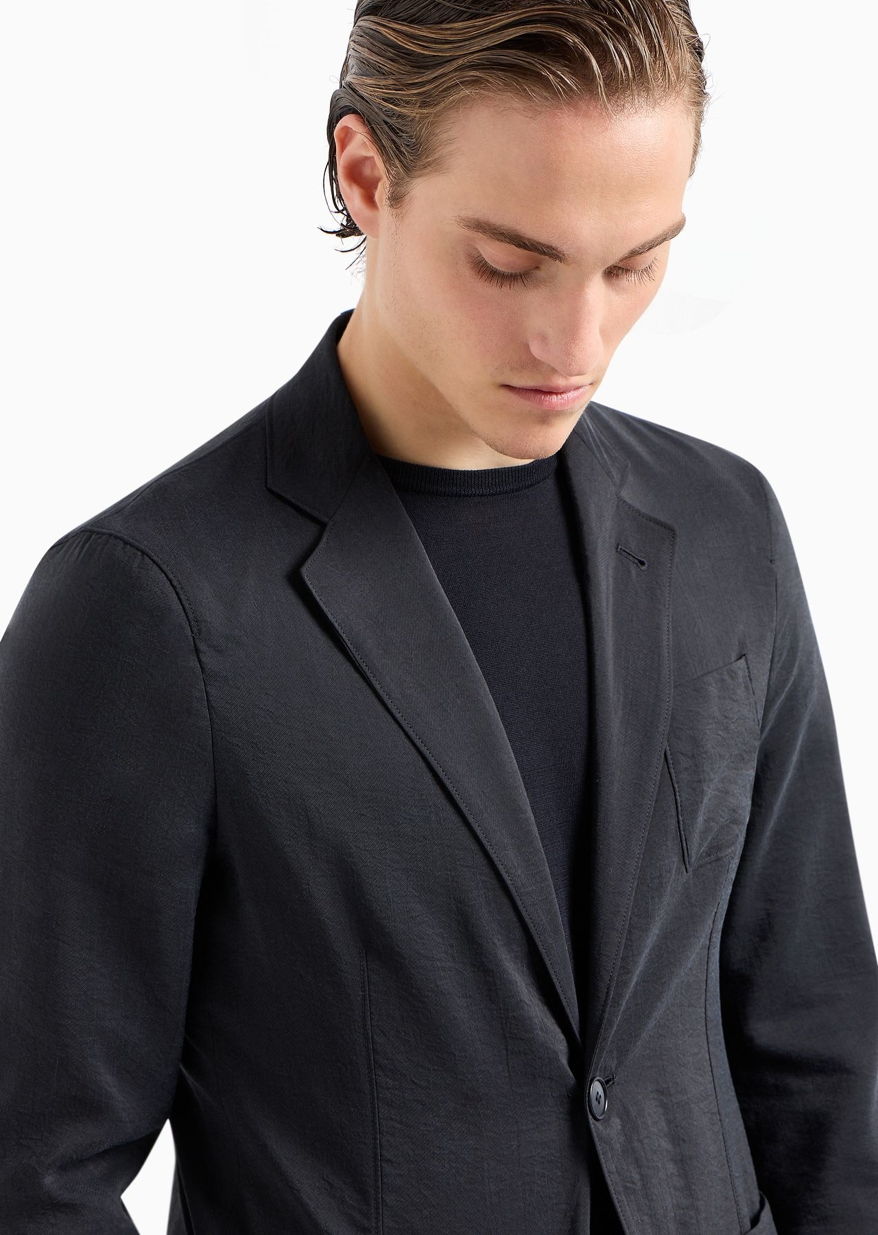 Upton Line single-breasted jacket in a silk-blend twill - 5