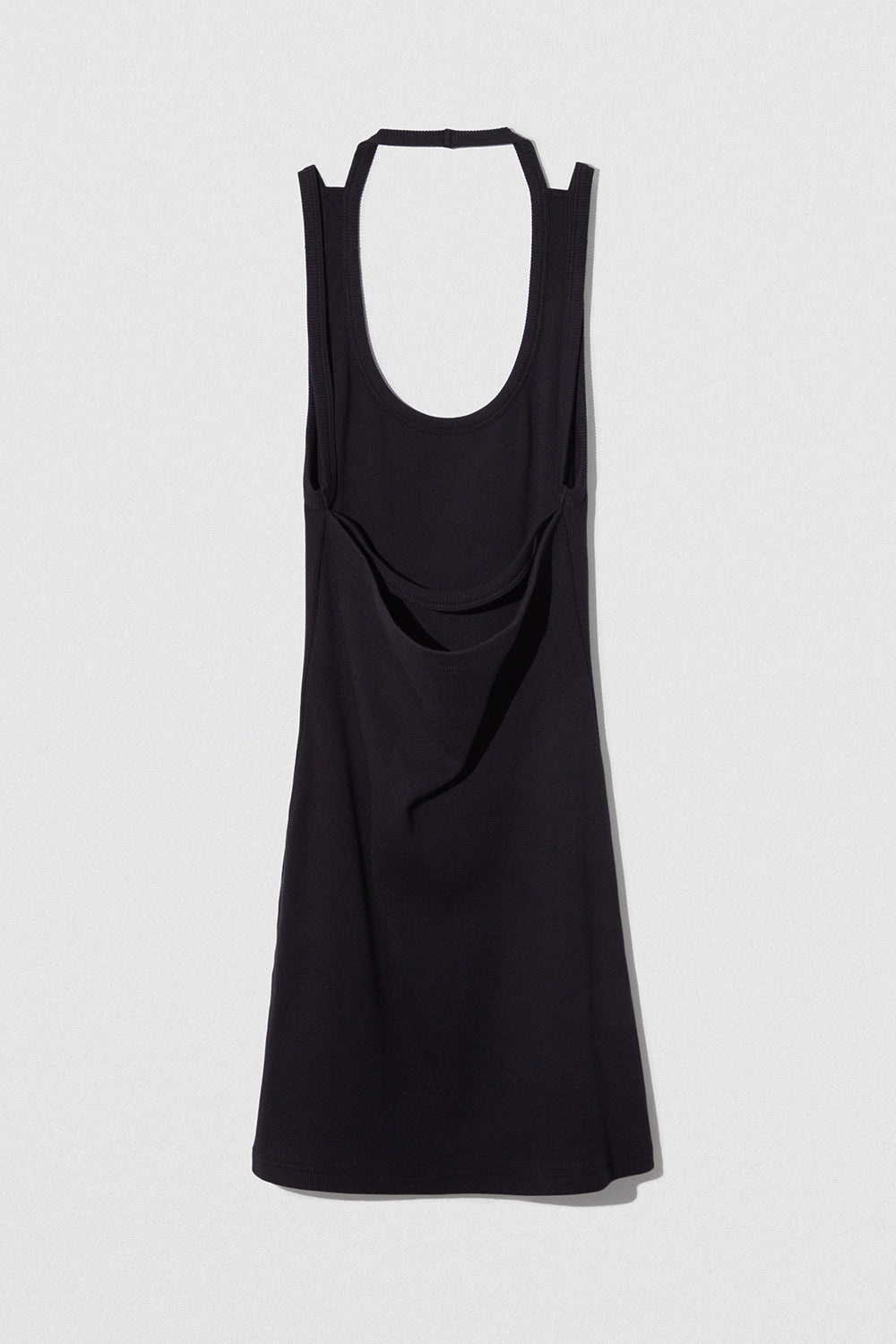 BLANK TANK DRESS BLACK COTTON RIB - 1