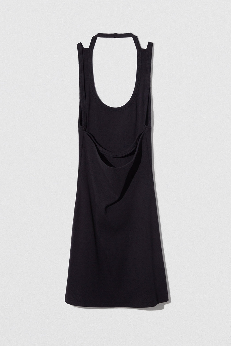BLANK TANK DRESS BLACK COTTON RIB 1