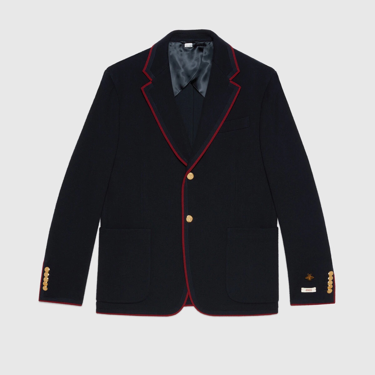 Wool cotton jersey jacket with patches - 1
