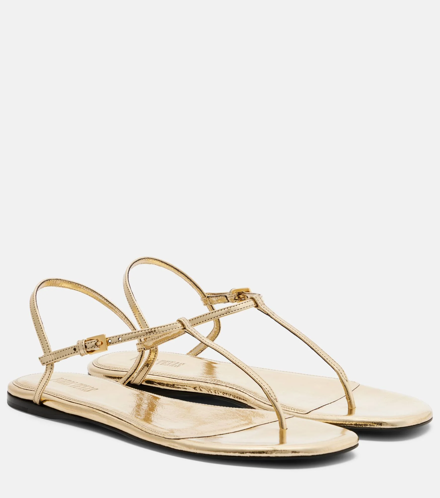 Montecarlo metallic leather thong sandals - 1