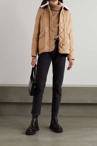 Burberry Faux shearling-trimmed quilted padded cotton-twill jacket outlook