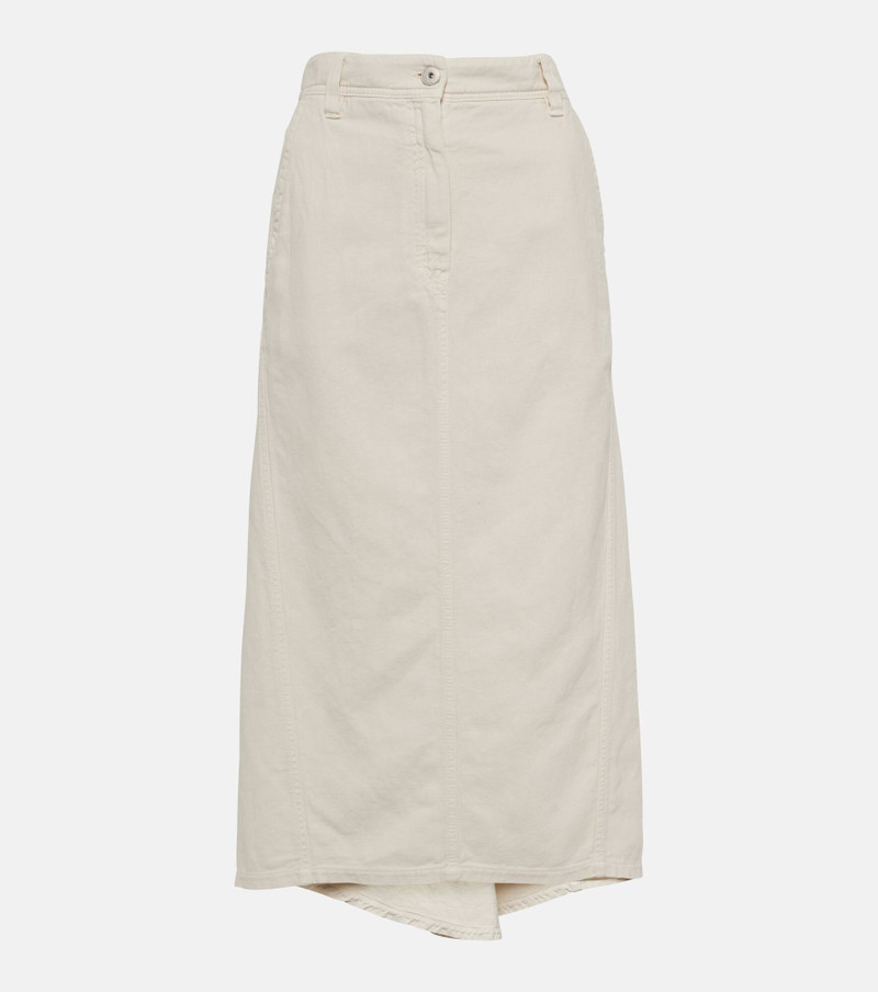 Cotton and linen midi skirt - 1