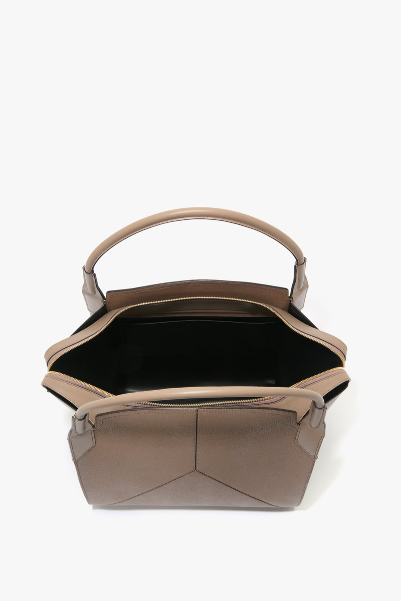 Victoria Bag In Dove Grey Grained Leather 8