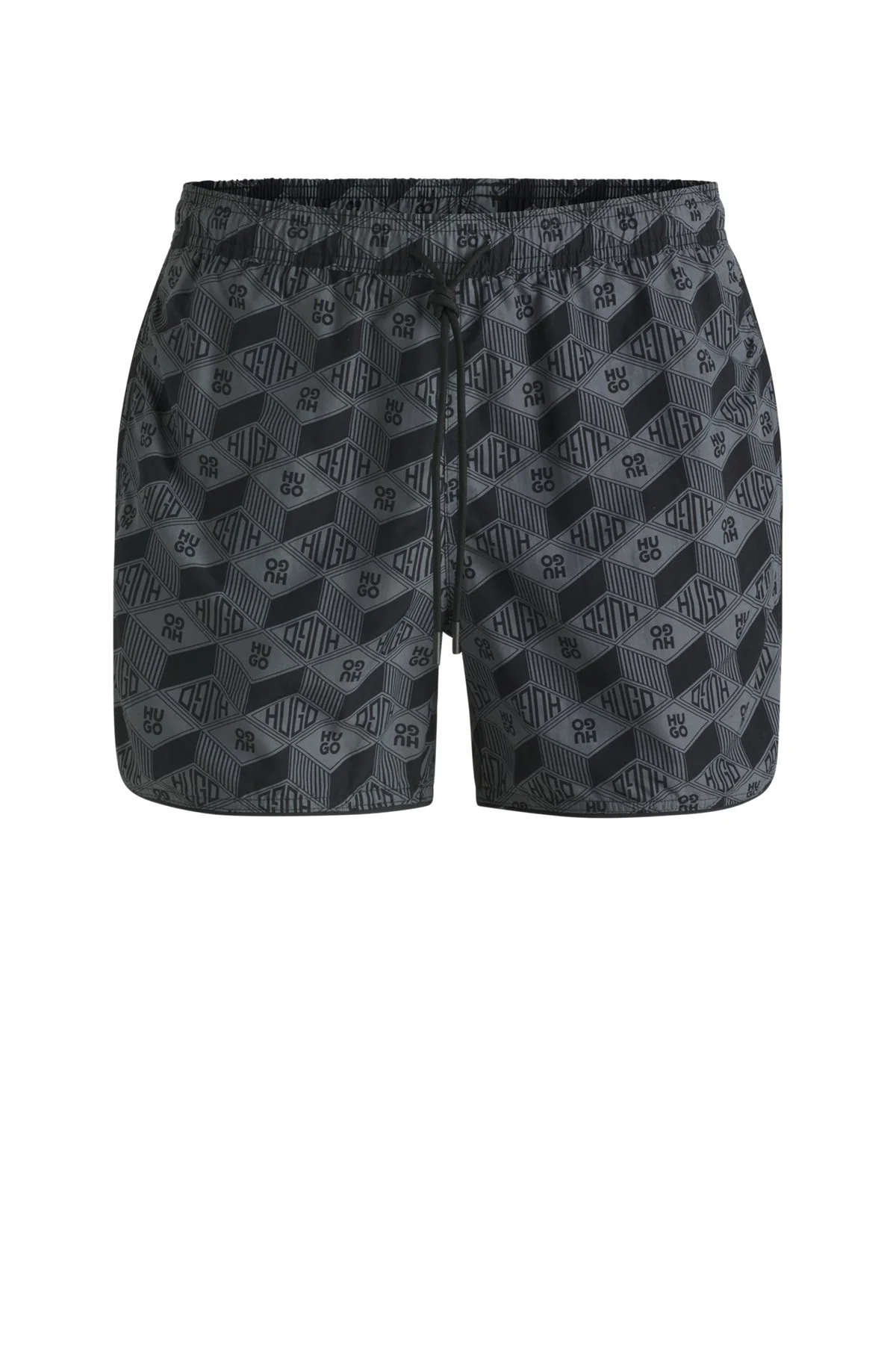 SEASONAL-PRINT SWIM SHORTS WITH ROUND HEM - 1
