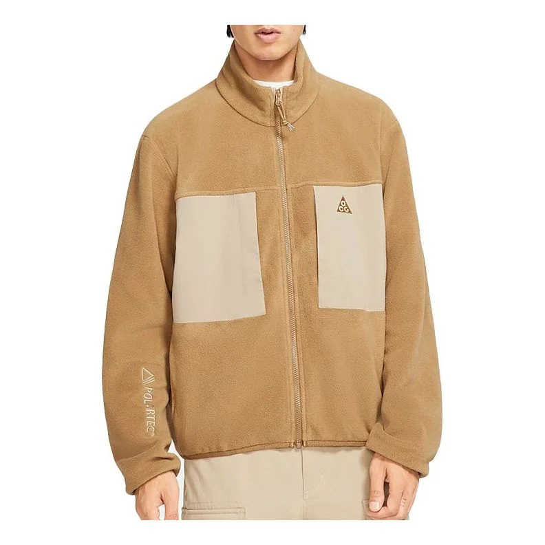 Nike ACG Polartec Wolf Tree Fleece Zipper Cardigan Stay Warm Jacket Brown CV0652-216 - 1